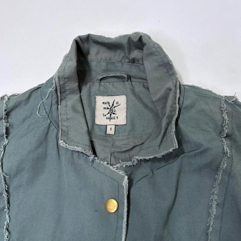 green high flared military jacket