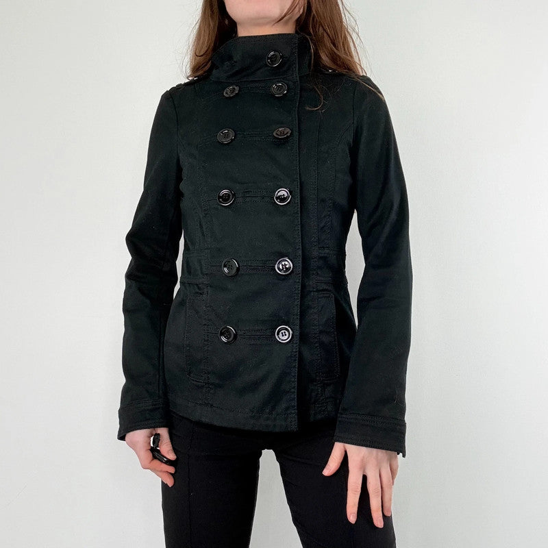 black asymmetric military jacket
