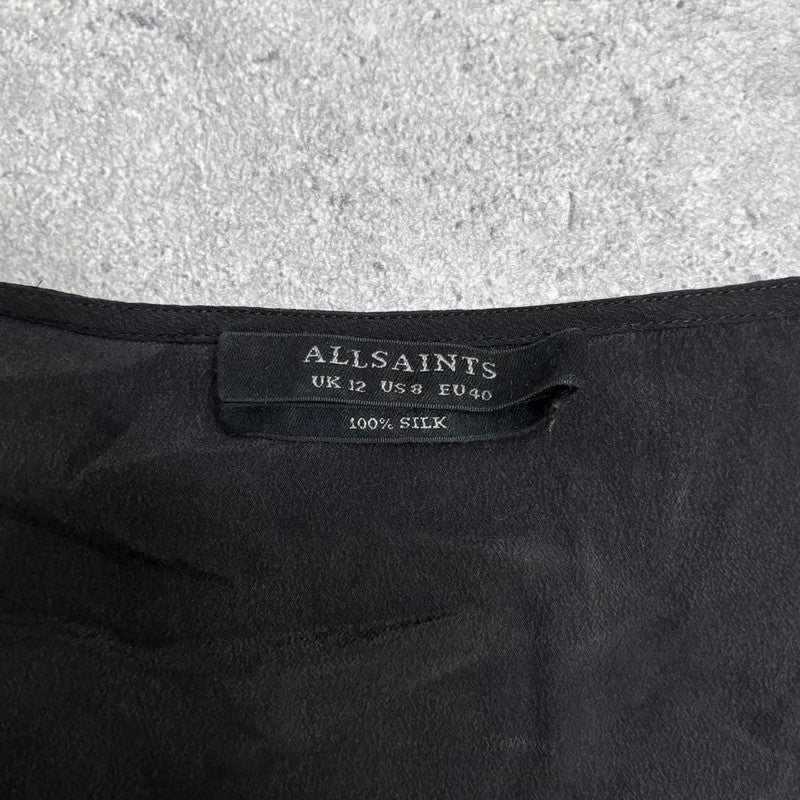 Silk allsaints asymmetric black vest