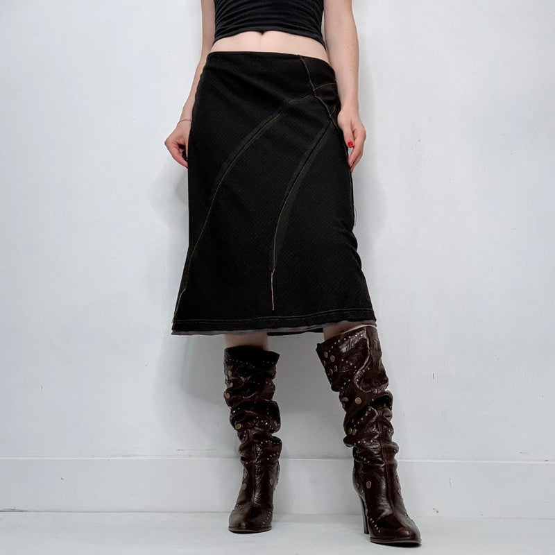 black Cop Copine flared midi skirt