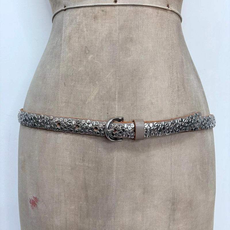 silver studded leather belt