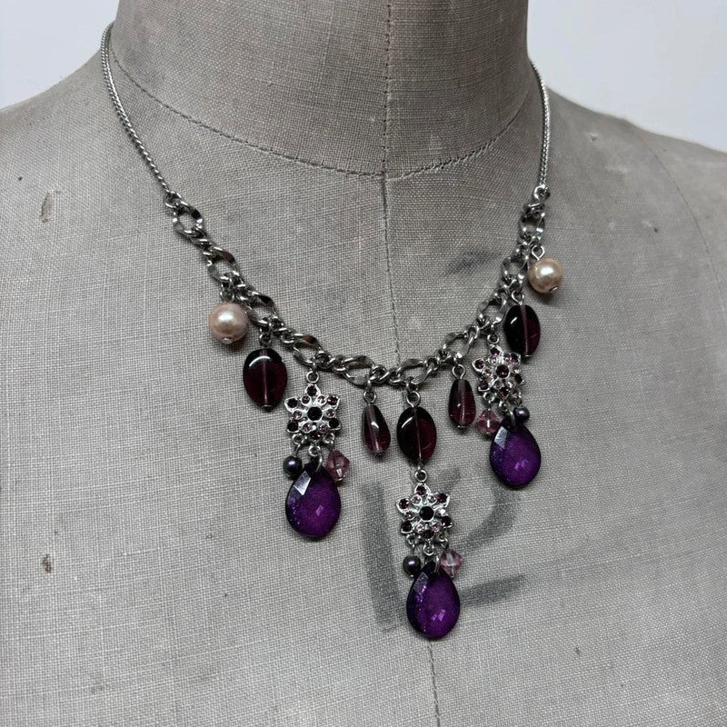 Flower chandelier chain necklace
