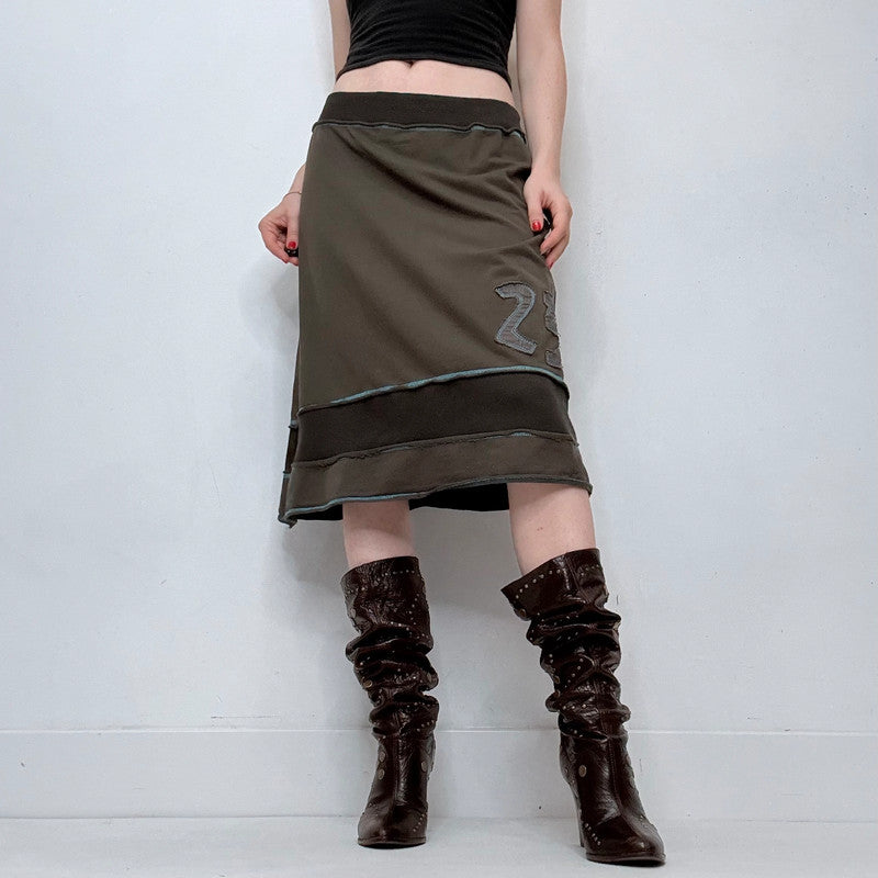 khaki cotton Cop Copine low rise skirt