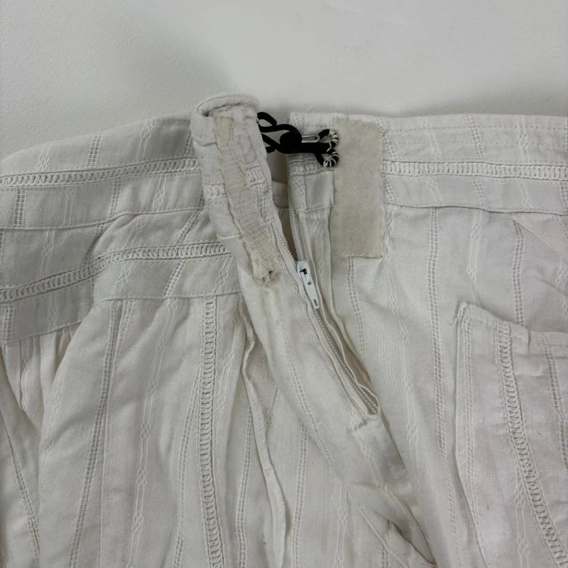 white cotton pleated puff bloomer trousers
