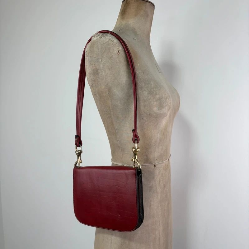 red leather shoulder bag