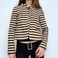 structured striped cropped jacket