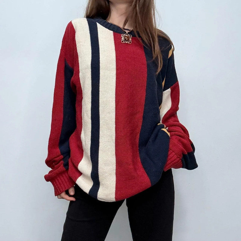 striped oversized slouchy knit jumper