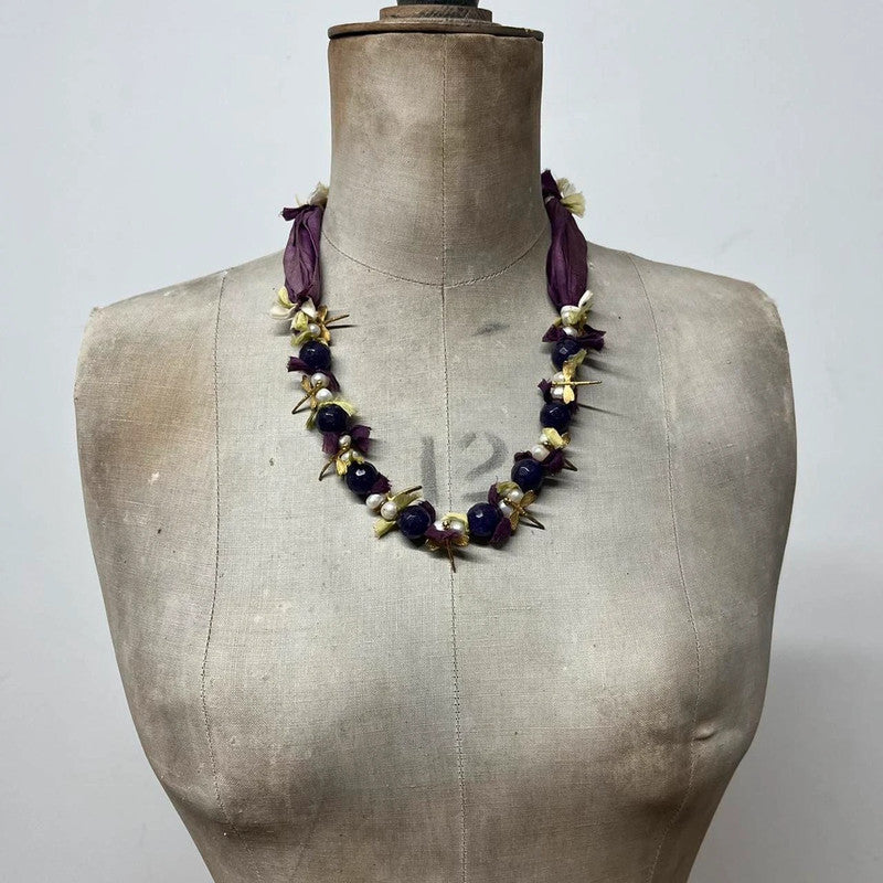 Silk beaded fairy necklace