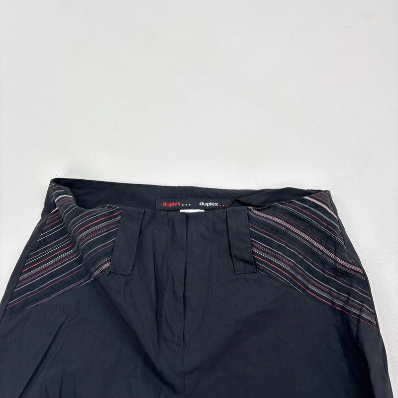 Low rise black puff pinstripe trousers