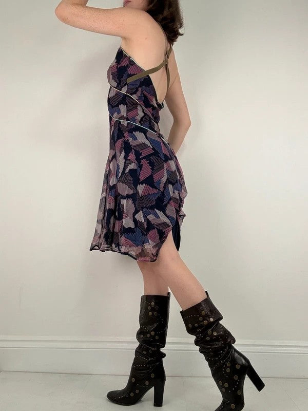 Cargo patterned layered diesel floaty grunge dress