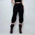 black gathered pleated trousers