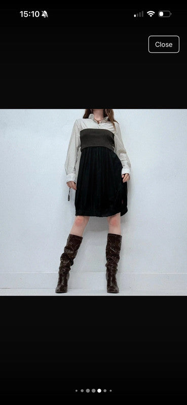 Cop Copine pleated puff midi dress