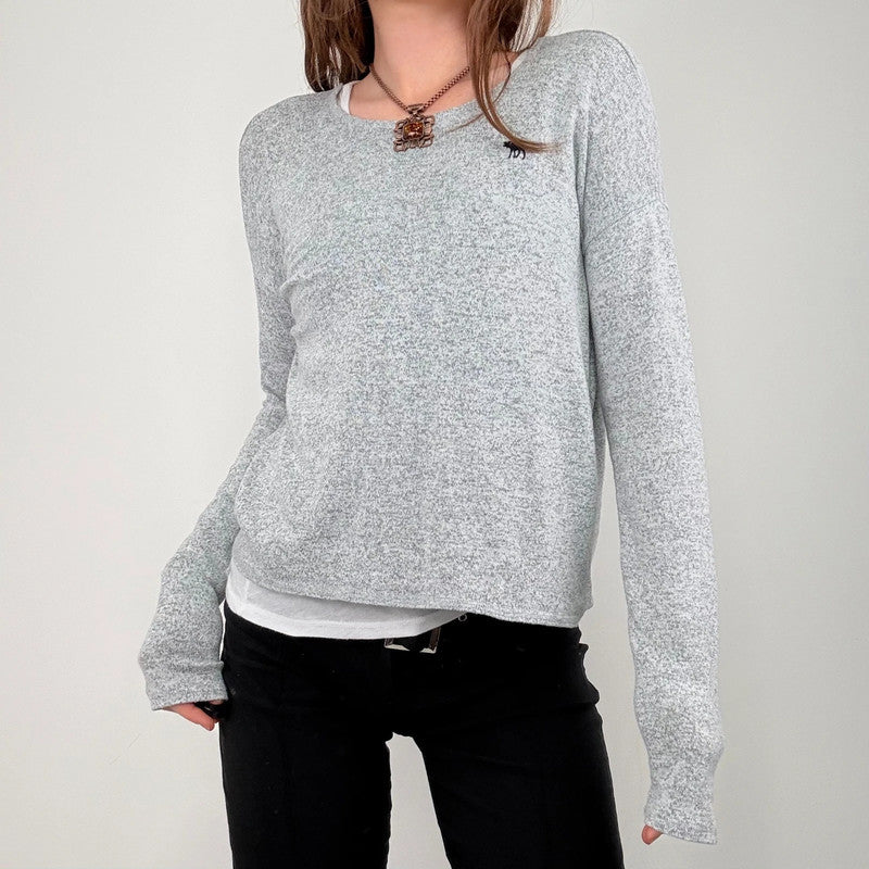 Grey abercrombe & fitch slouchy layered t-shirt