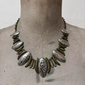 silver hammered abstract necklace