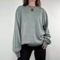 grey fine knit wool blend boxy batwing sweater knit
