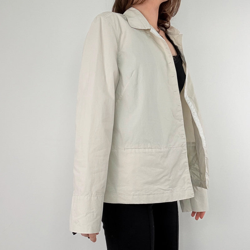 boxy cream tech jacket