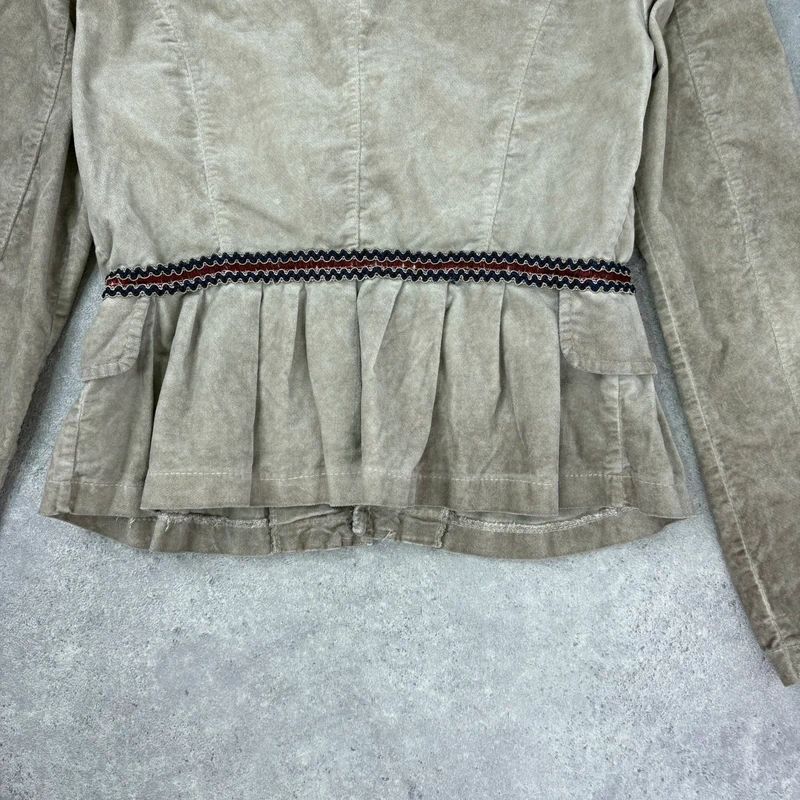 khaki flared braided ribbon military napolionic jacket