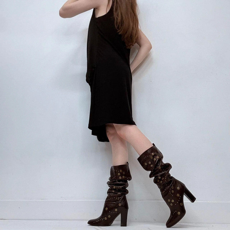 black draped asymmetric mini dress