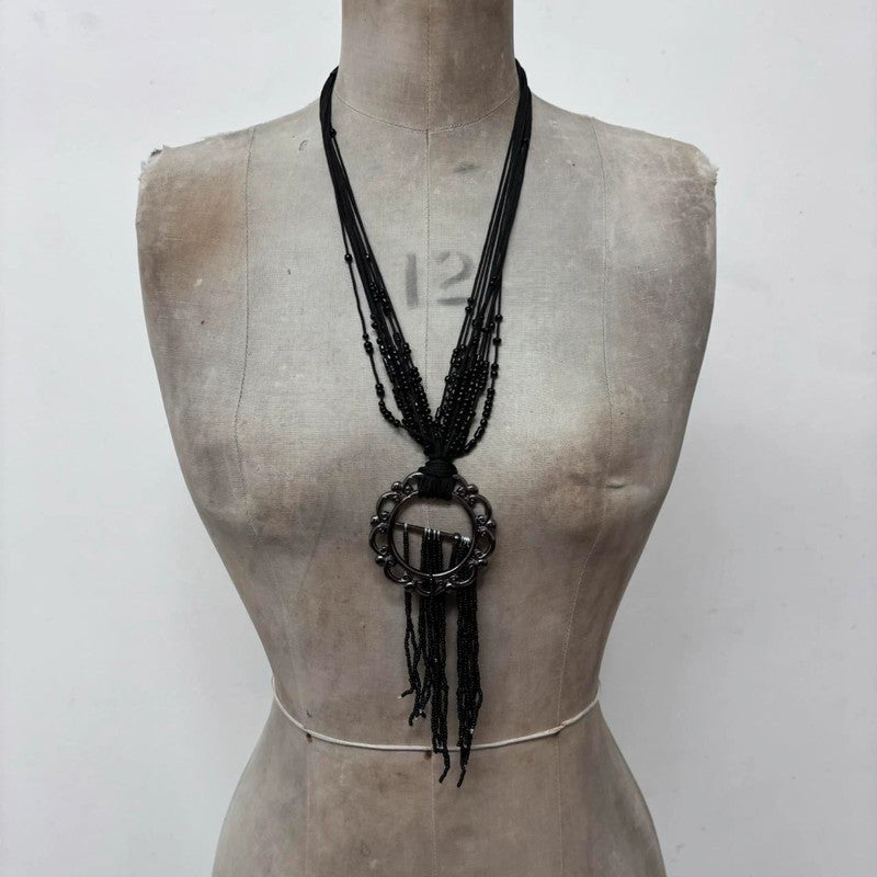 black layered grunge necklace