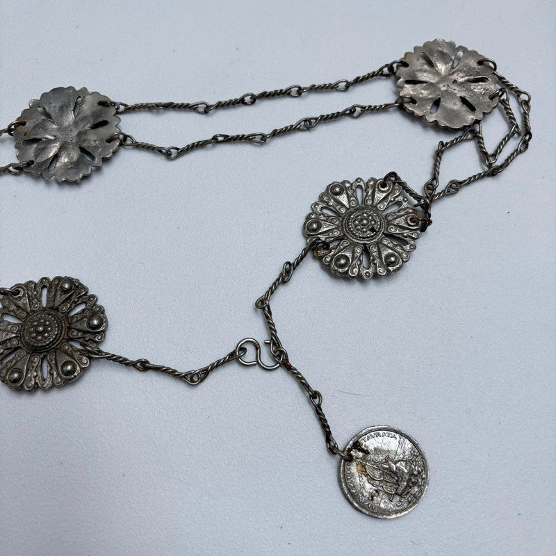 metal chain antique silver belt