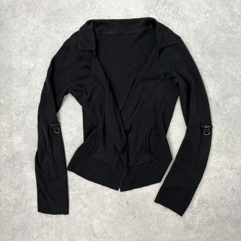 Black cop copine utility cardigan