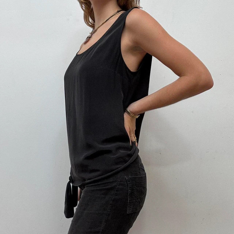 Silk allsaints asymmetric black vest