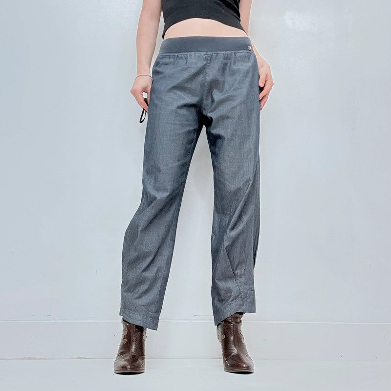Cop Copine blue structured pleated trousers