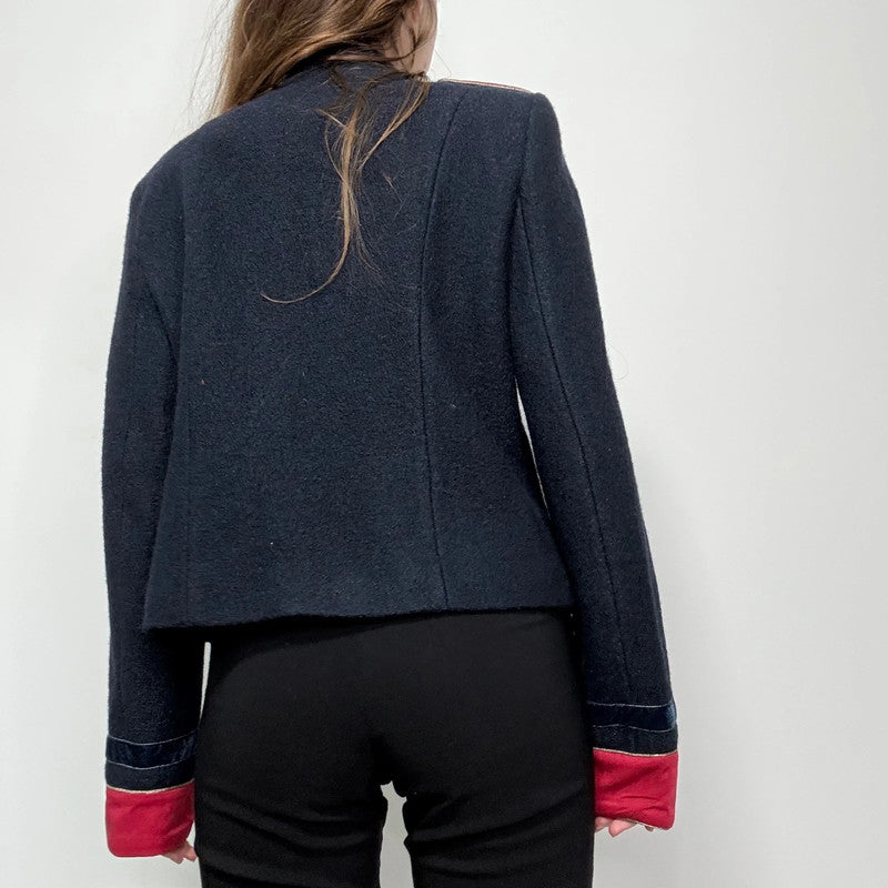 navy wool military napolionic jacket