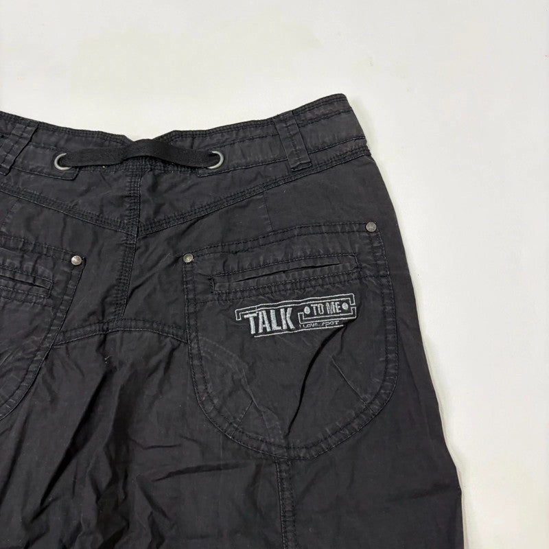 black cropped batwing capri pants