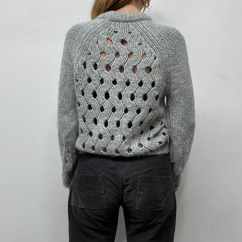 Alpaca wool knit sheer jumper