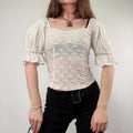 Free people puff lace Lace Milkmaid Blouse