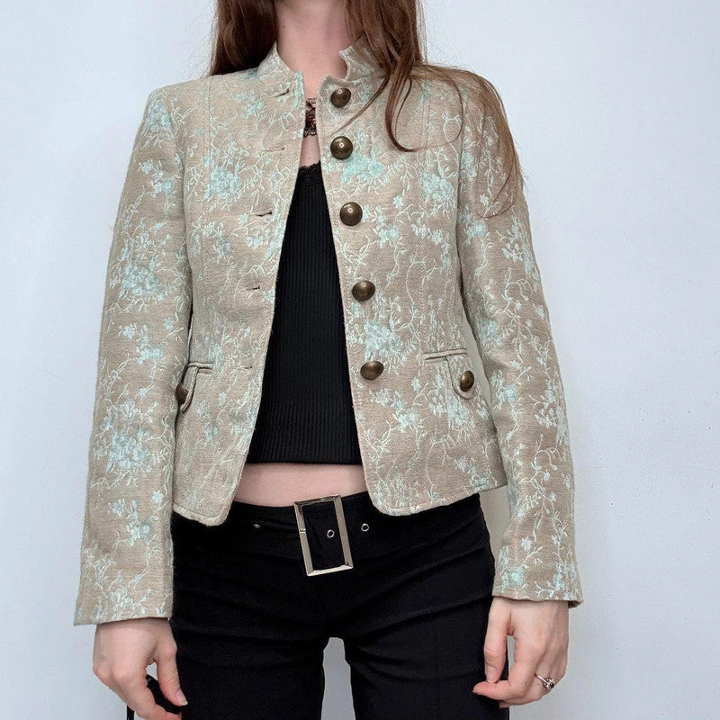brown brocade regency military jacket