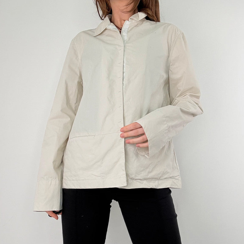 boxy cream tech jacket