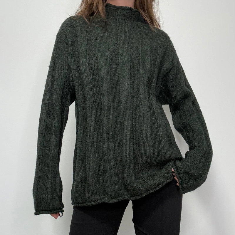 green J crew fisherman jumper