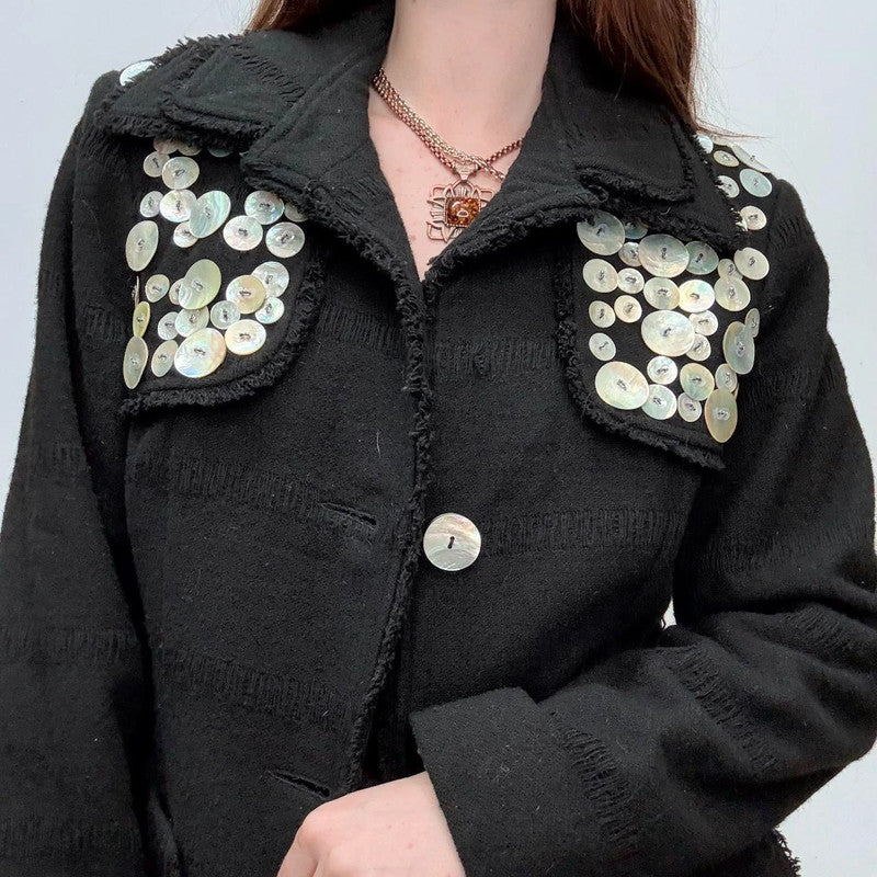 black mother of pearl button jacket