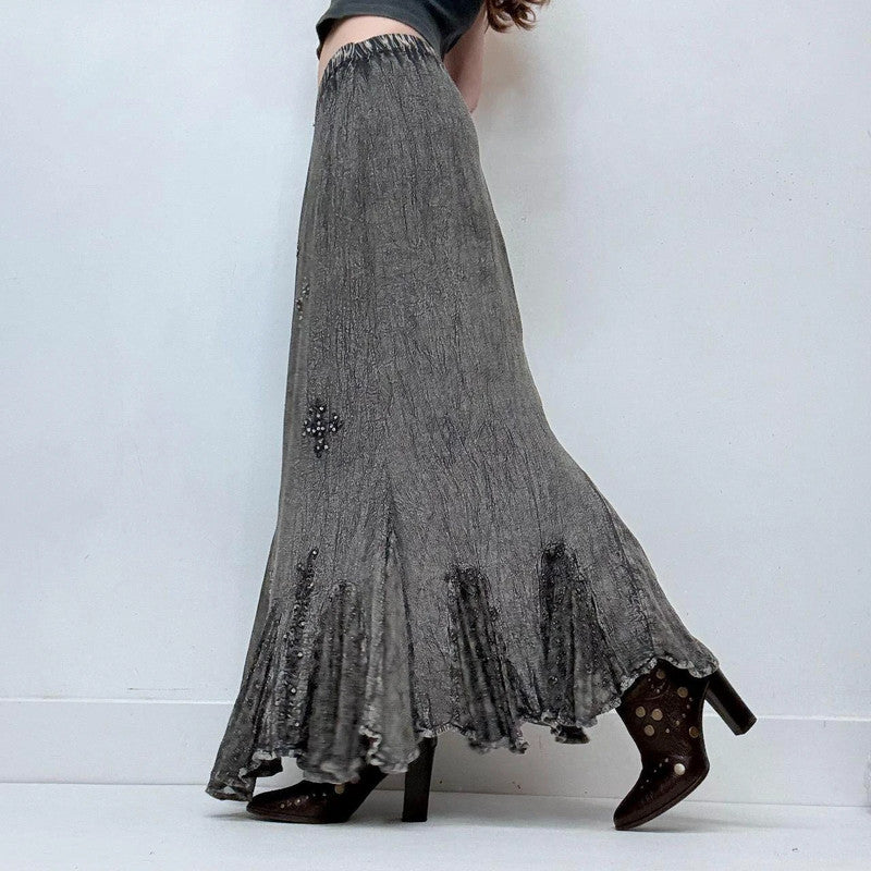 distressed grey boho fairy skirt
