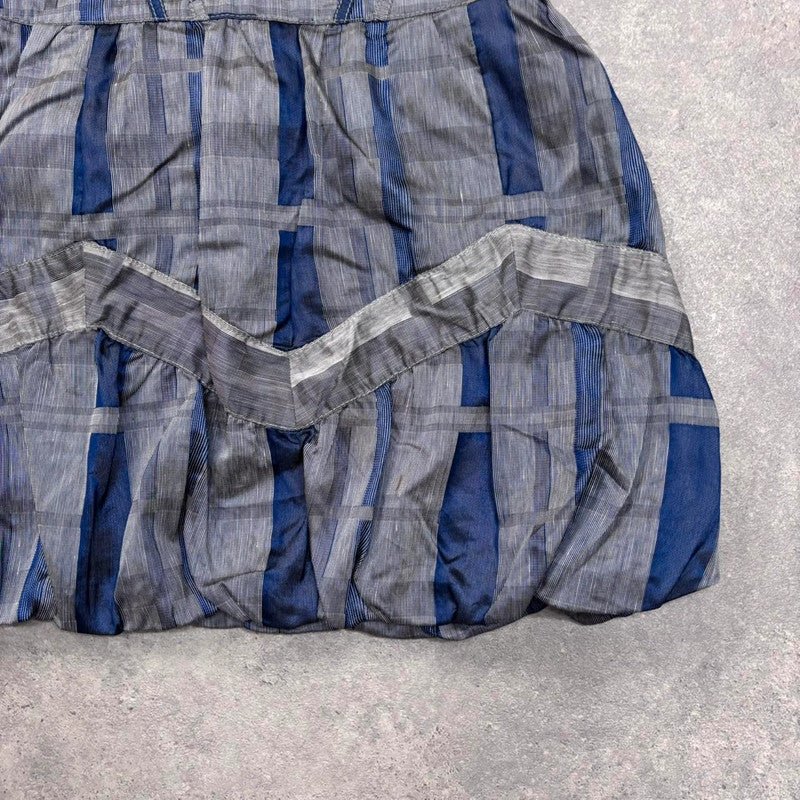 checked tartan puff mini skirt