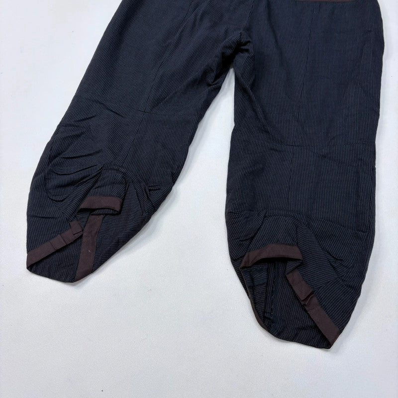 black gathered pleated trousers