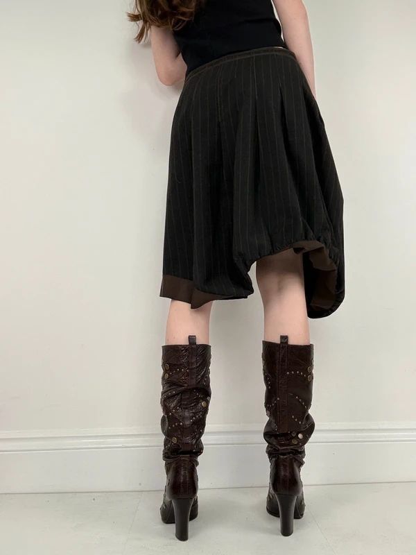 Cop Copine asymmetric puff midi skirt