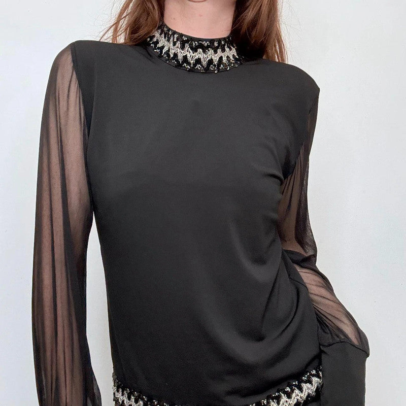 black puff sleeve grunge blouse