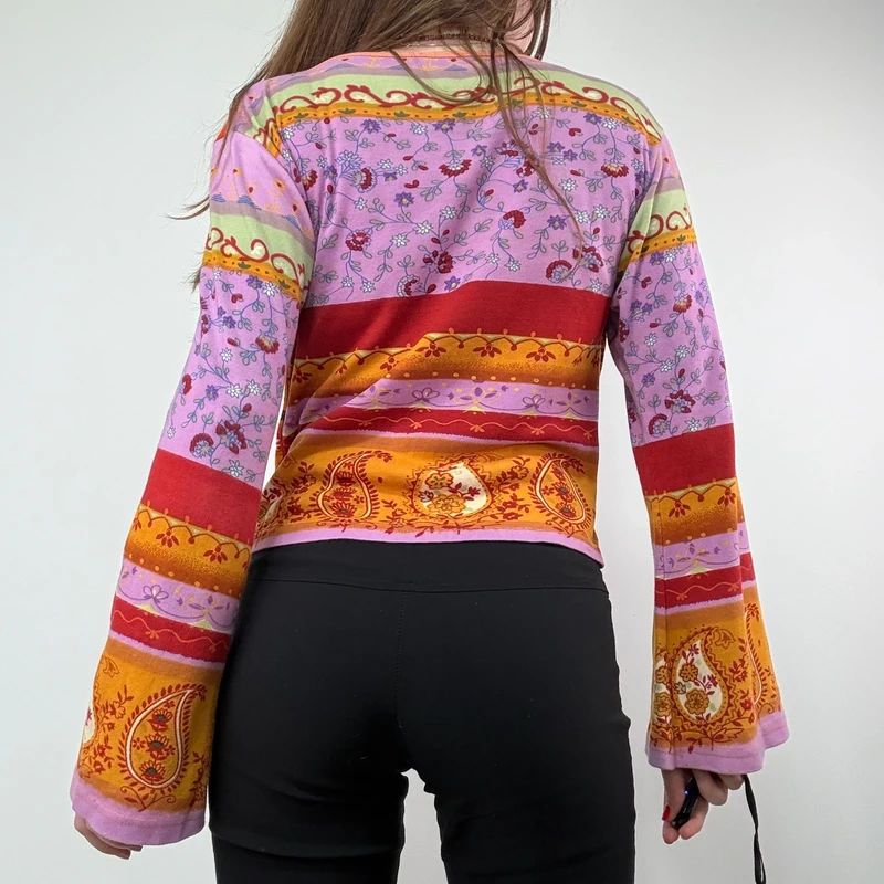 Paisley Flared Sleeve Hippie T-Shirt