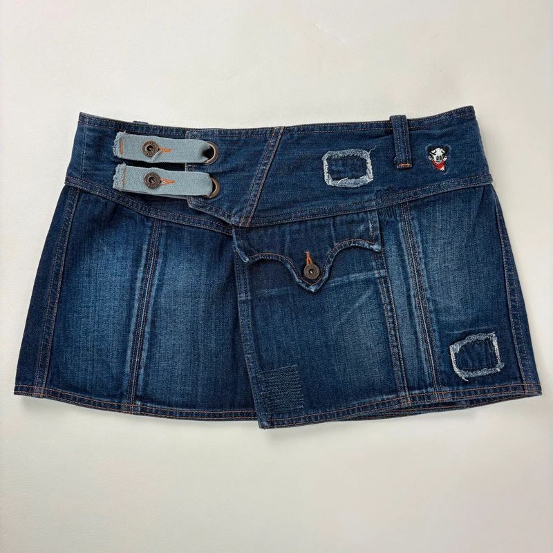 asymmetric denim Diesel mini skirt