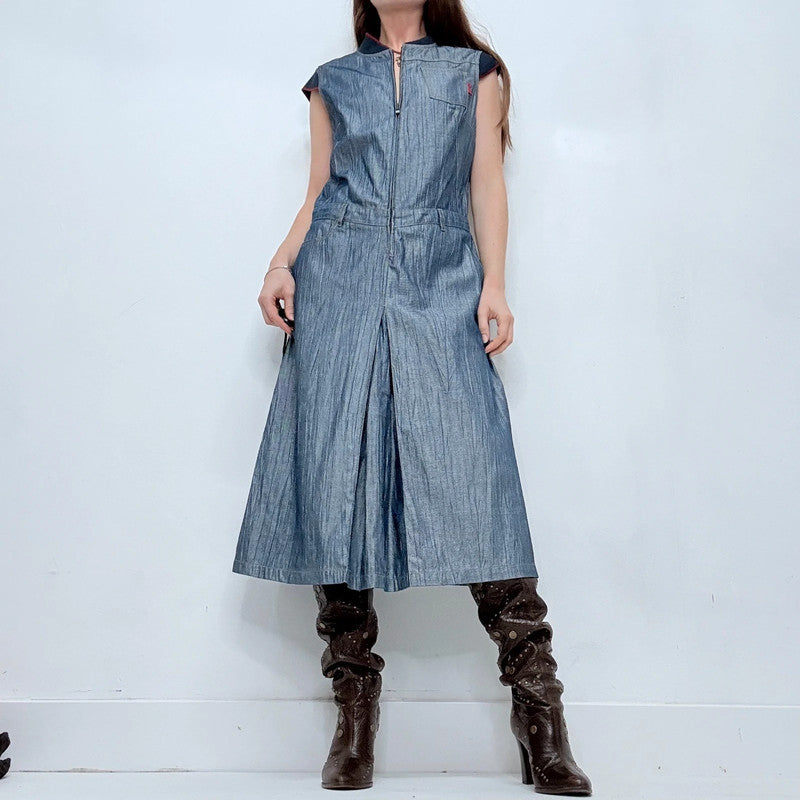 Cop Copine crinkle salvage denim dress