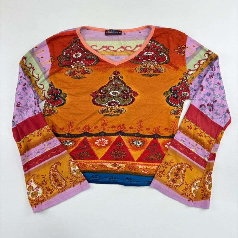 Paisley Flared Sleeve Hippie T-Shirt