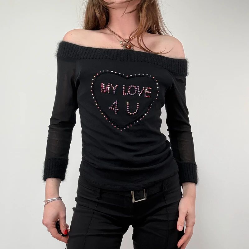 Blumarine Mesh Mohair Slouchy Top