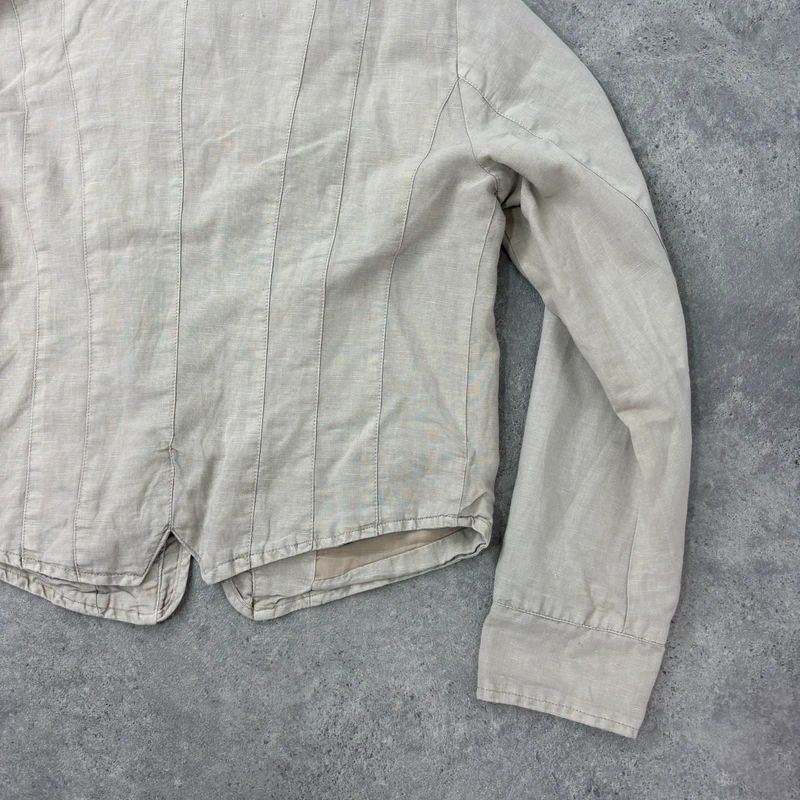 cotton khaki distressed button military jacket