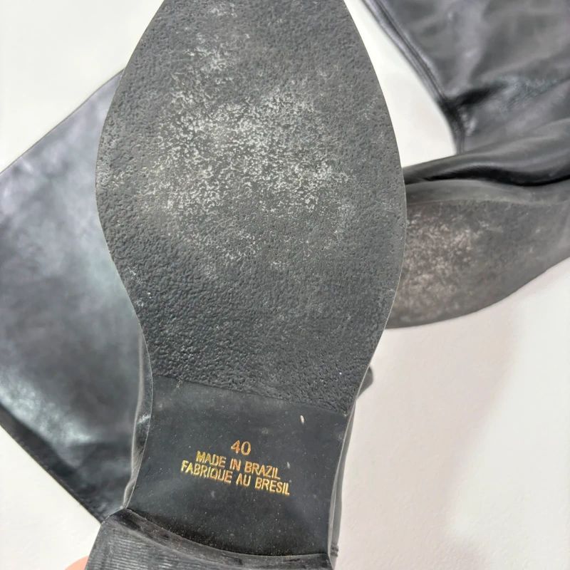black leather pointed toe leather boots