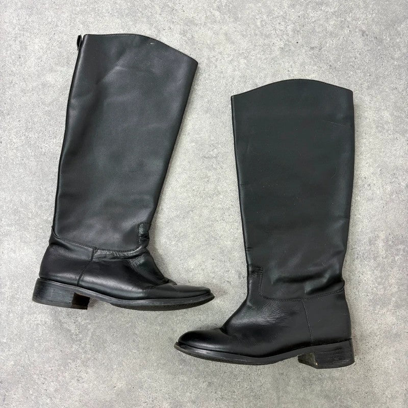 Valentino Black leather riding boots