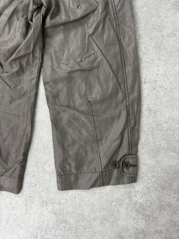 brown stright leg cropped capri pants
