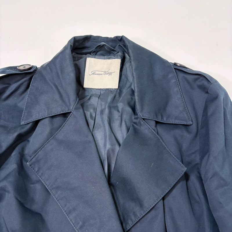 navy American vintage trench coat